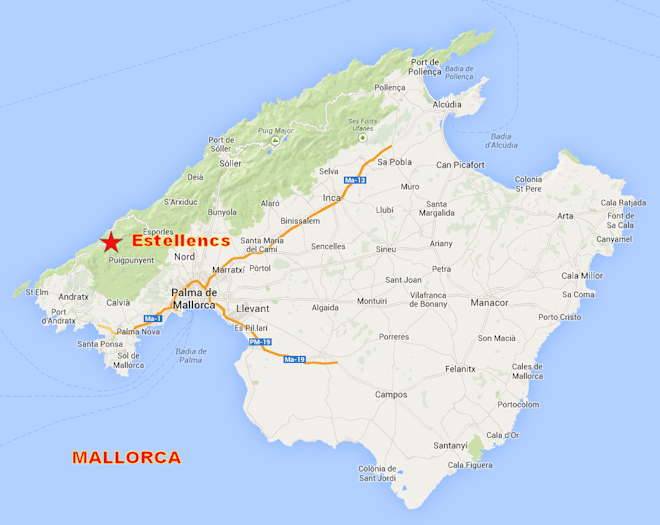 Map of Mallorca - Estellencs