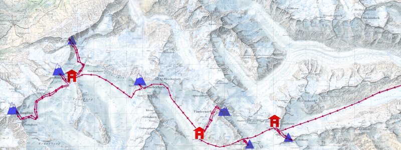 Berner Oberland 2001 route map