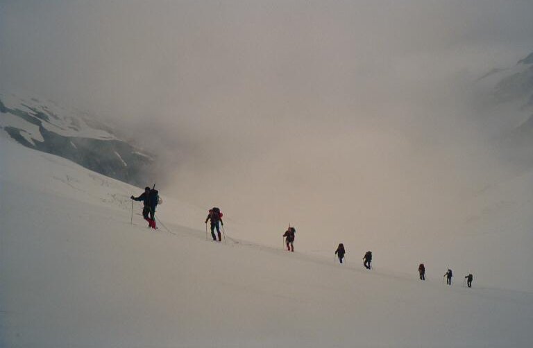 Roped Teams on the Oberaargletscher