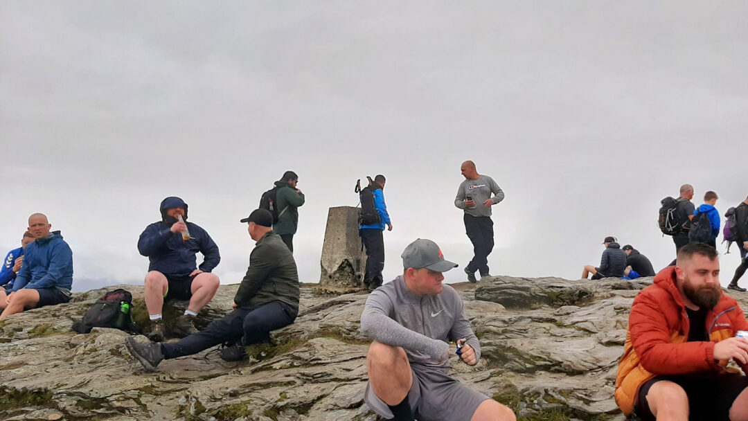 Crowded summit of Ben Lomond