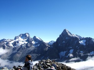 Barre des Écrins (right) and Pic Coolidge (left)