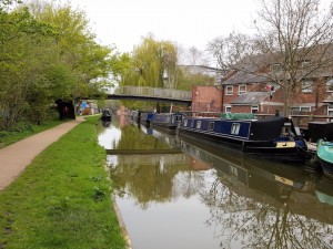Commuter towpath and houseboats