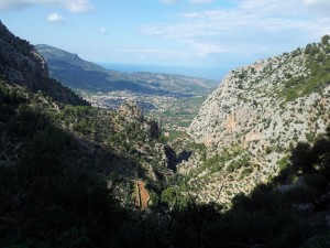 View down the gorge to Sóller        